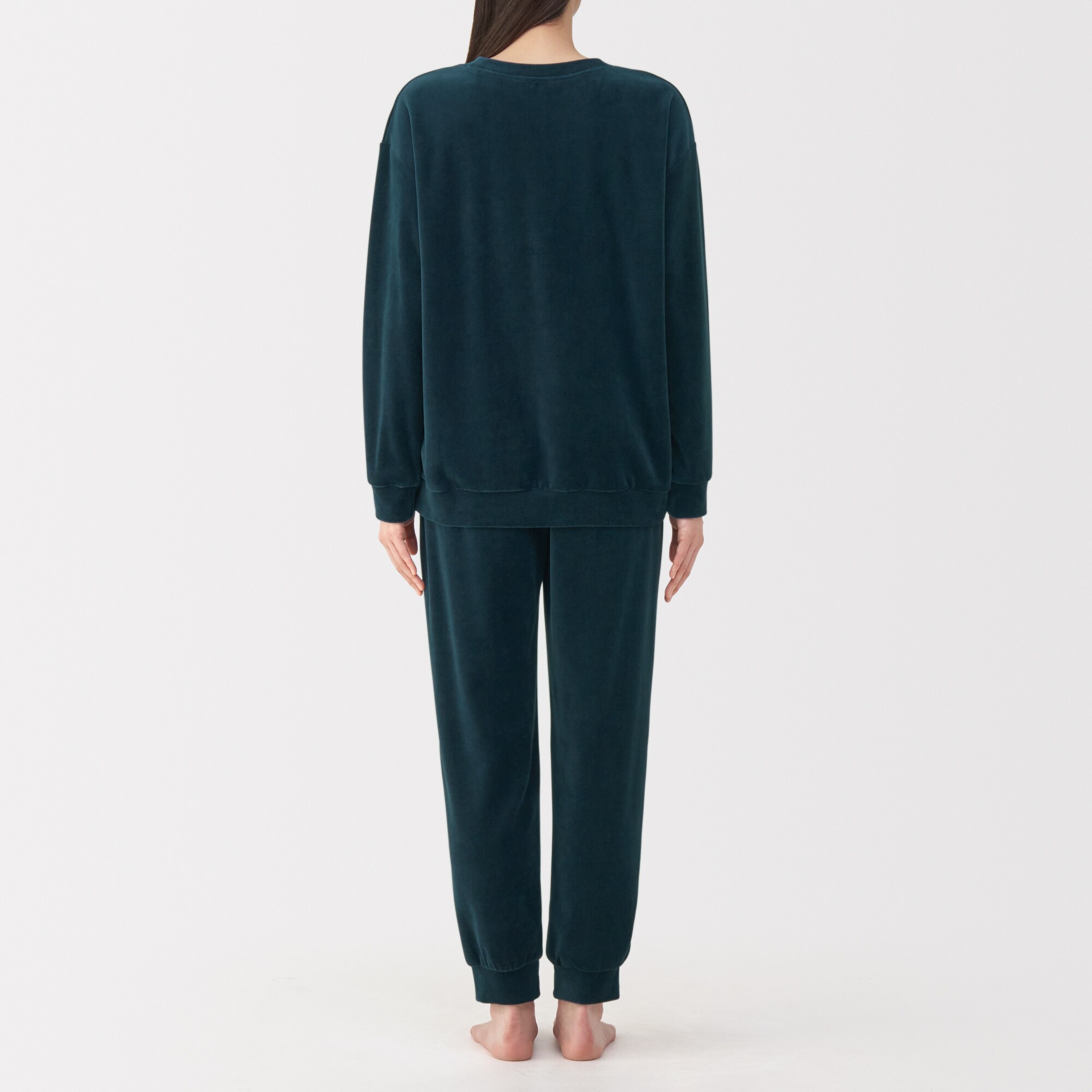 婦人　コットンベロア　長袖ルームウェアセット