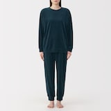 婦人　コットンベロア　長袖ルームウェアセット
