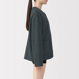 婦人　コットン混キルト　カーディガン