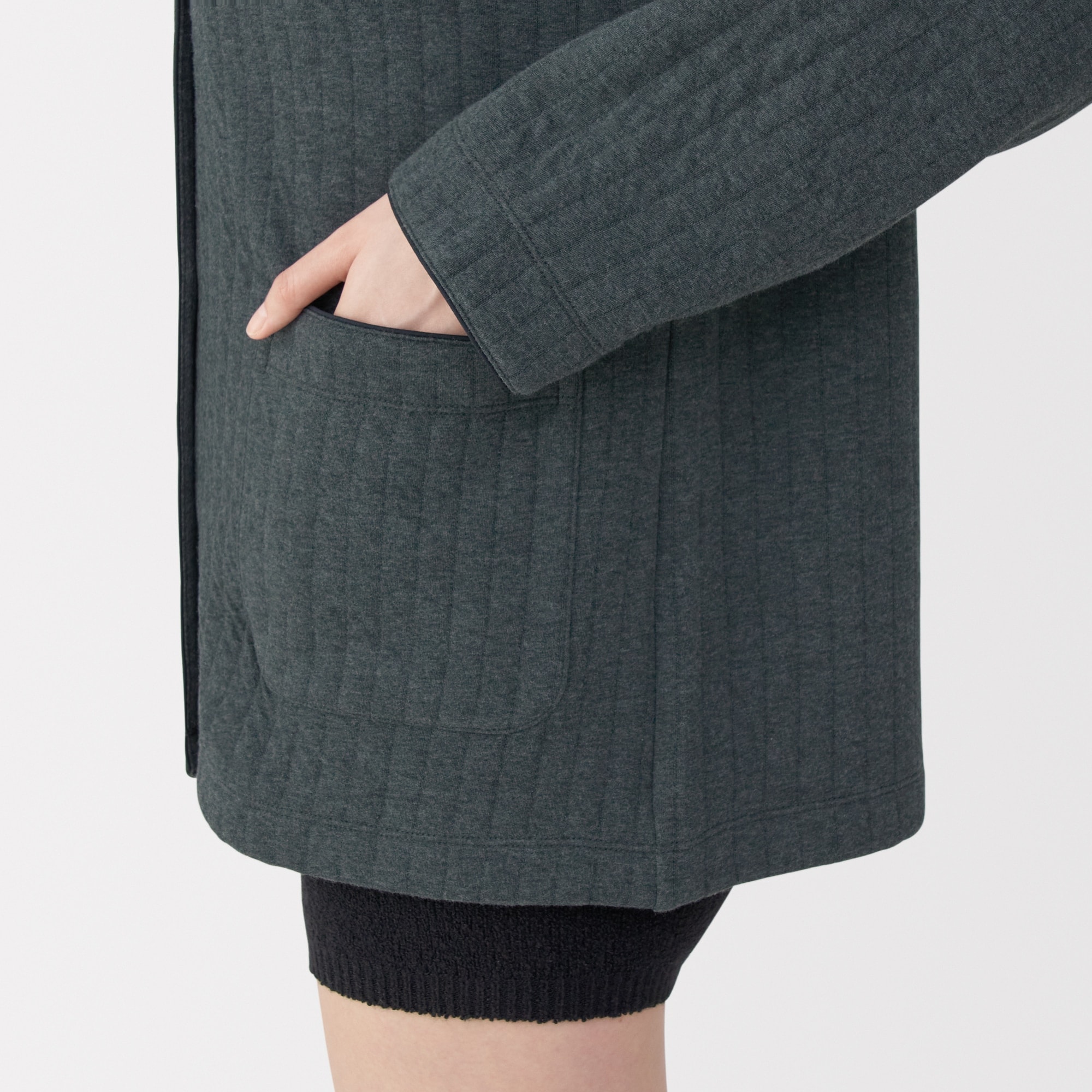 婦人　コットン混キルト　カーディガン