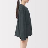 婦人　コットン混キルト　カーディガン