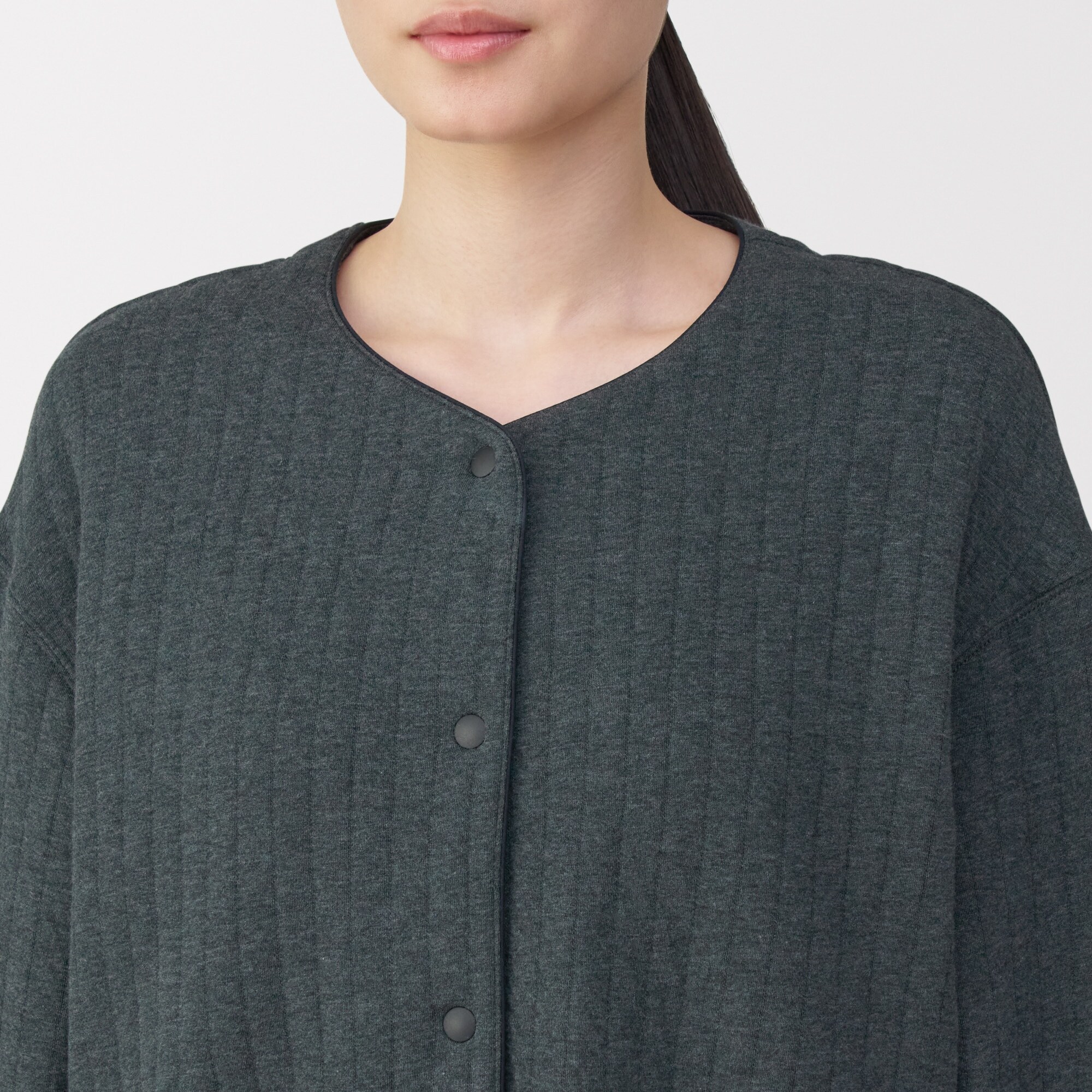 婦人　コットン混キルト　カーディガン