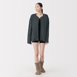 婦人　コットン混キルト　カーディガン