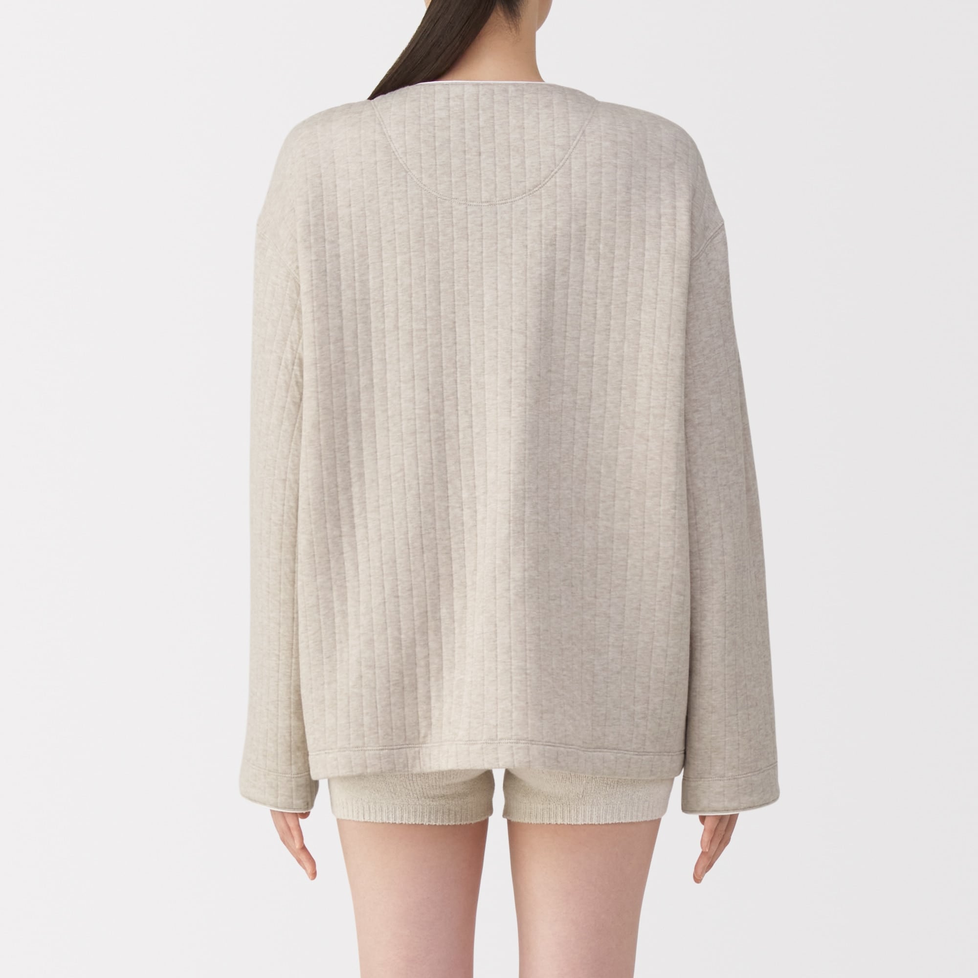 婦人　コットン混キルト　カーディガン