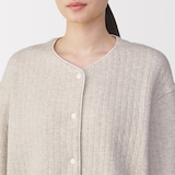 婦人　コットン混キルト　カーディガン