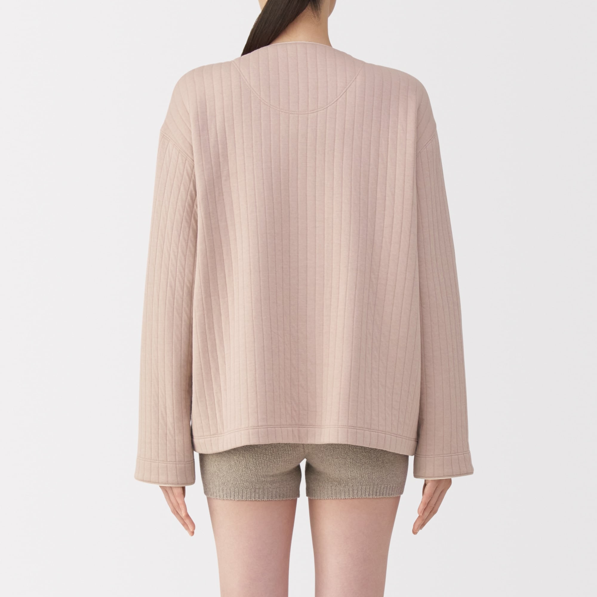 婦人　コットン混キルト　カーディガン