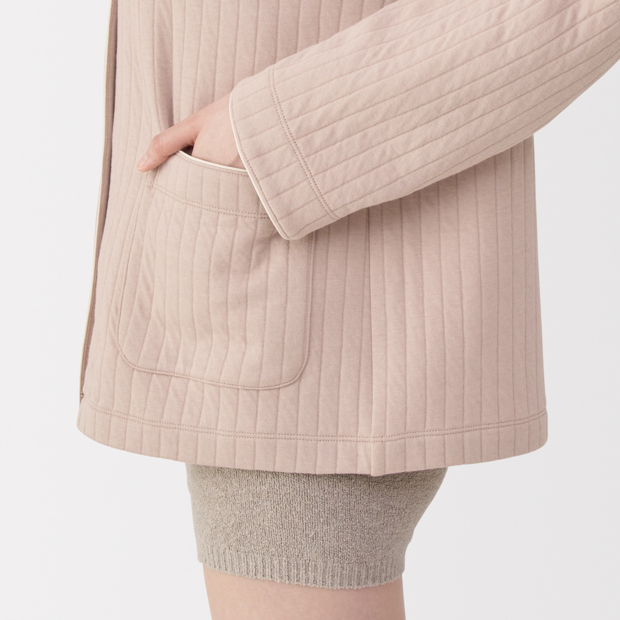 婦人　コットン混キルト　カーディガン