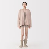 婦人　コットン混キルト　カーディガン