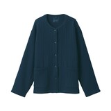 婦人　コットン混キルト　カーディガン