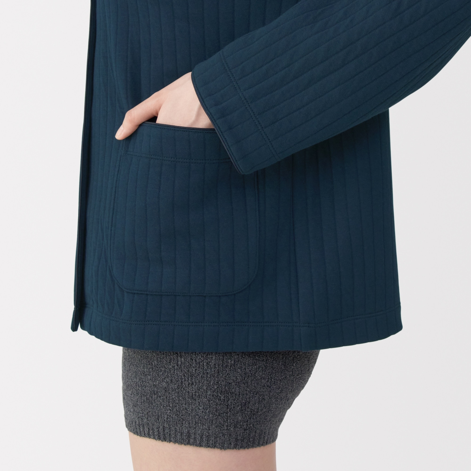 婦人　コットン混キルト　カーディガン