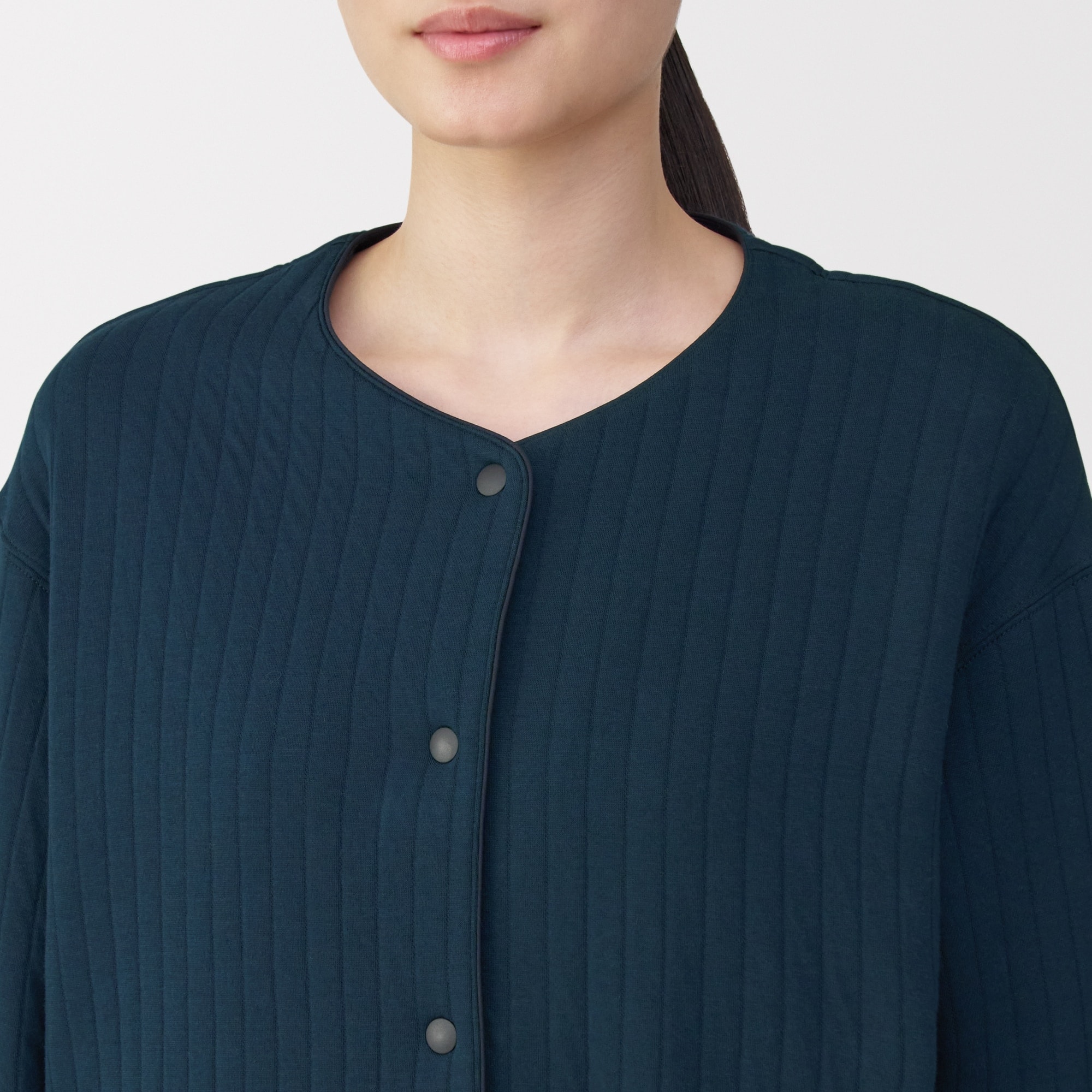 婦人　コットン混キルト　カーディガン