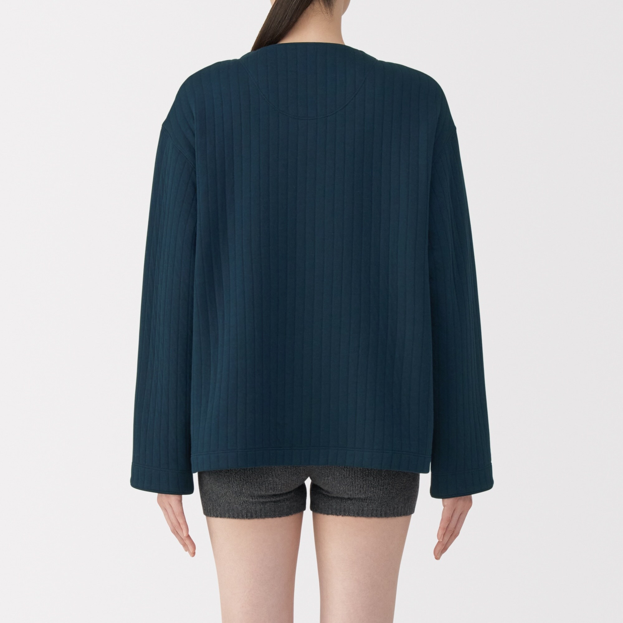 婦人　コットン混キルト　カーディガン