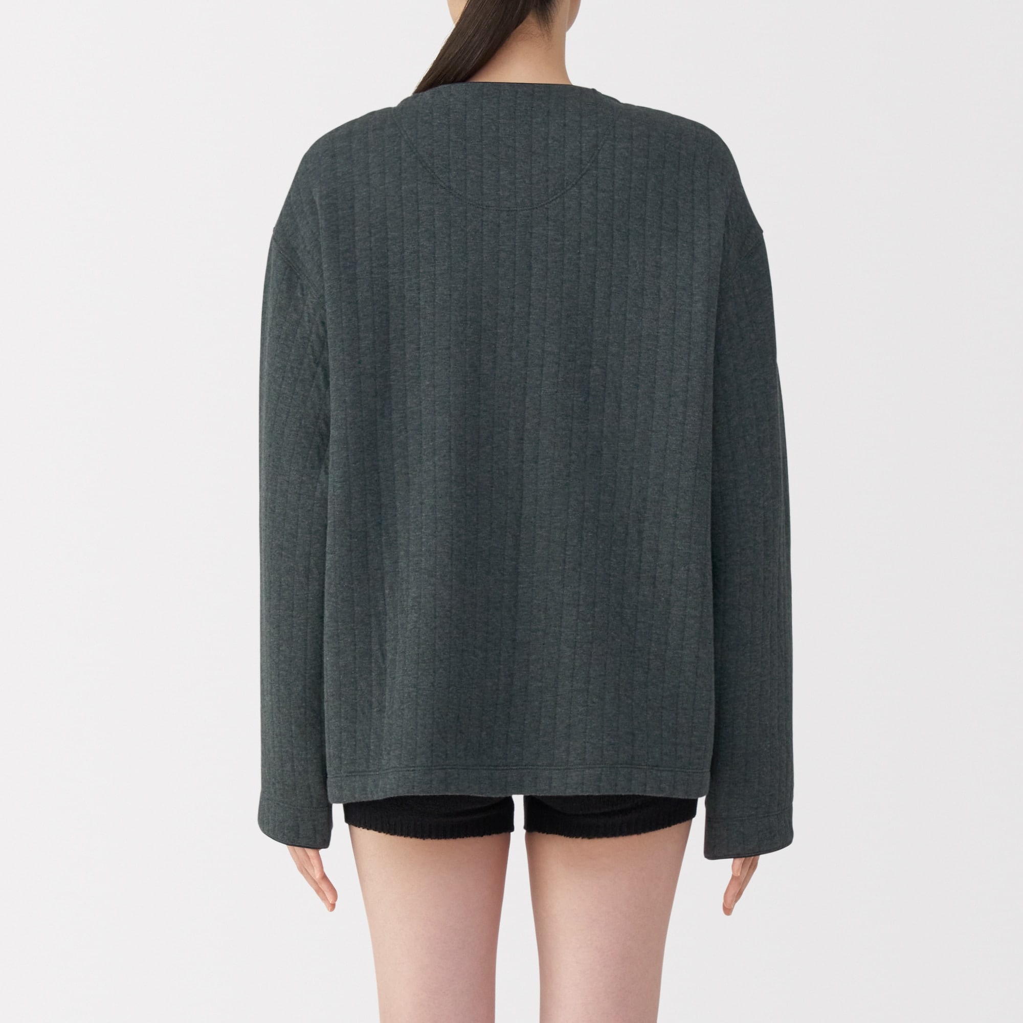 婦人　コットン混キルト　カーディガン