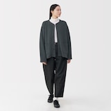 婦人　コットン混キルト　カーディガン