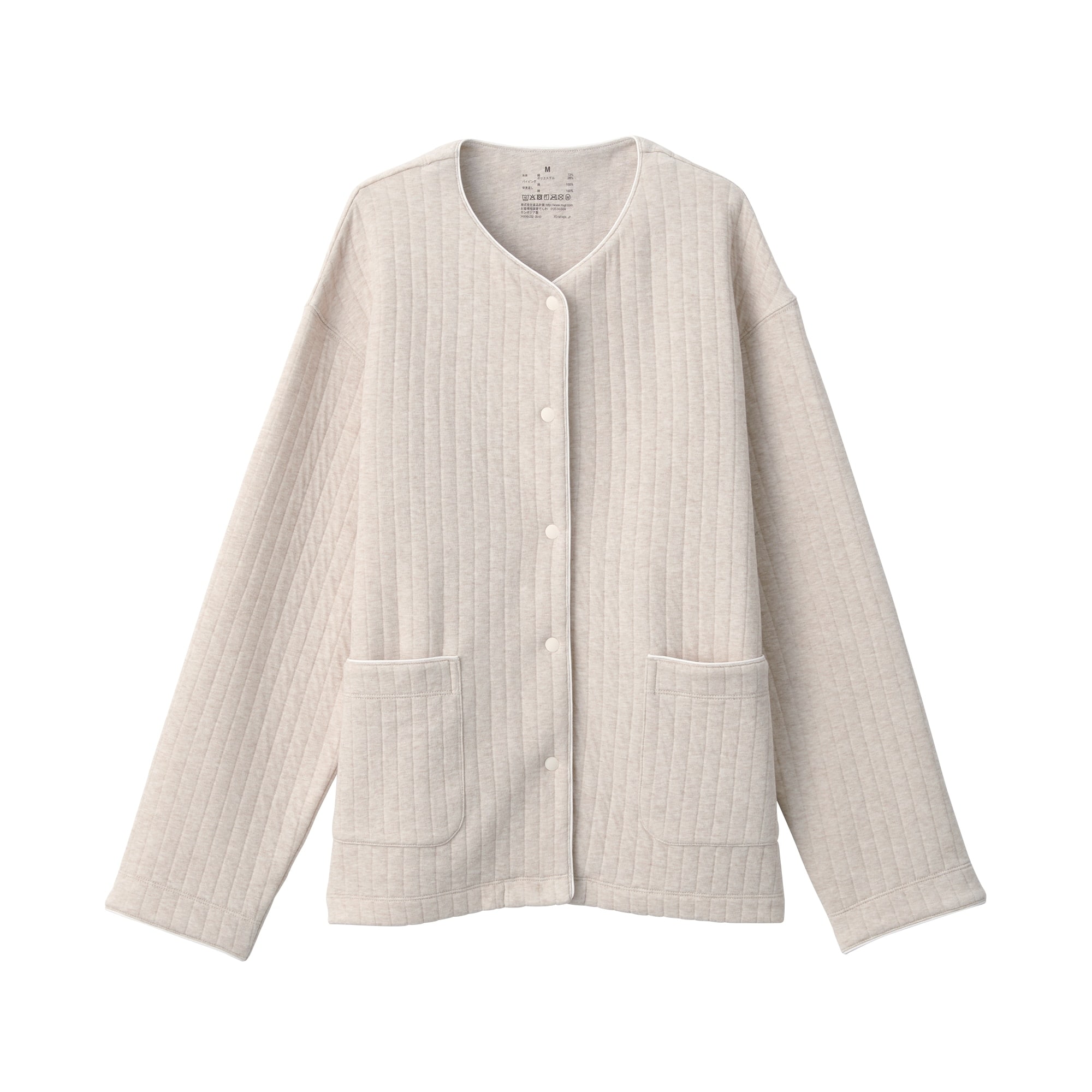 婦人　コットン混キルト　カーディガン