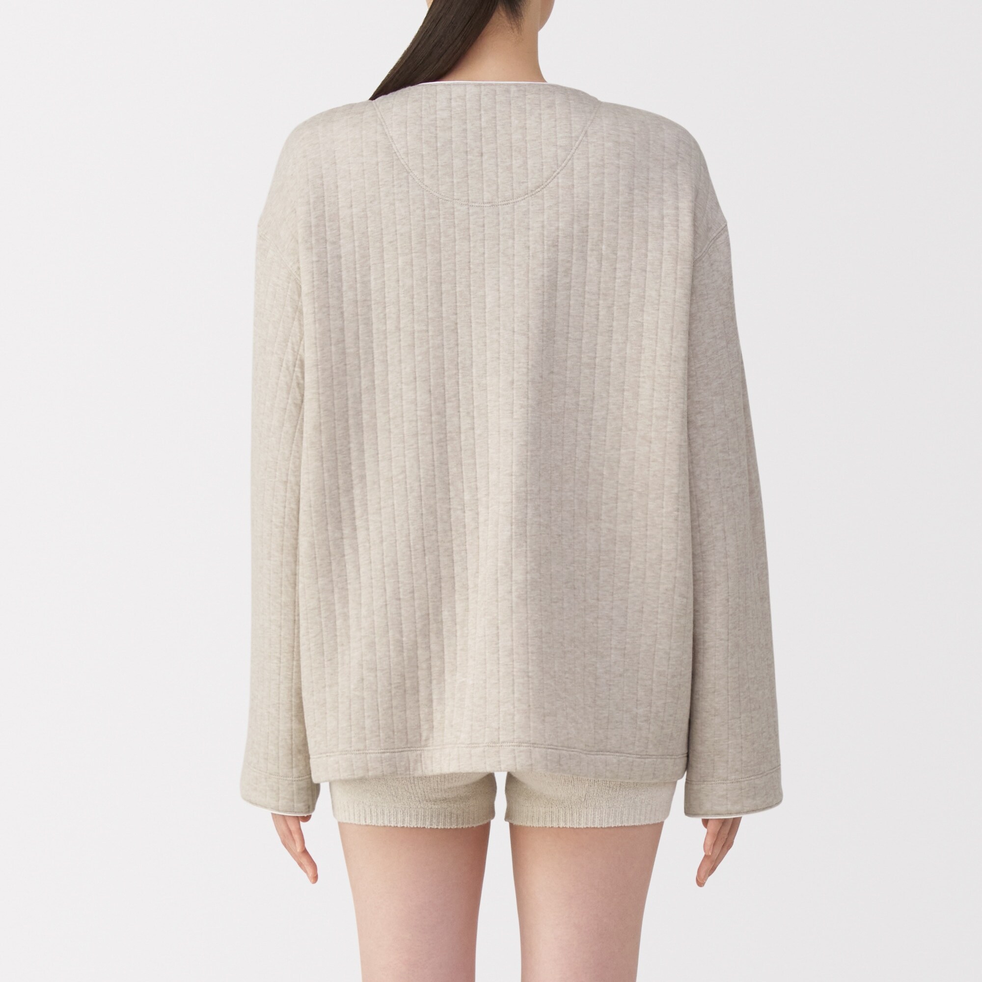 婦人　コットン混キルト　カーディガン