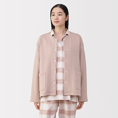 婦人　コットン混キルト　カーディガン