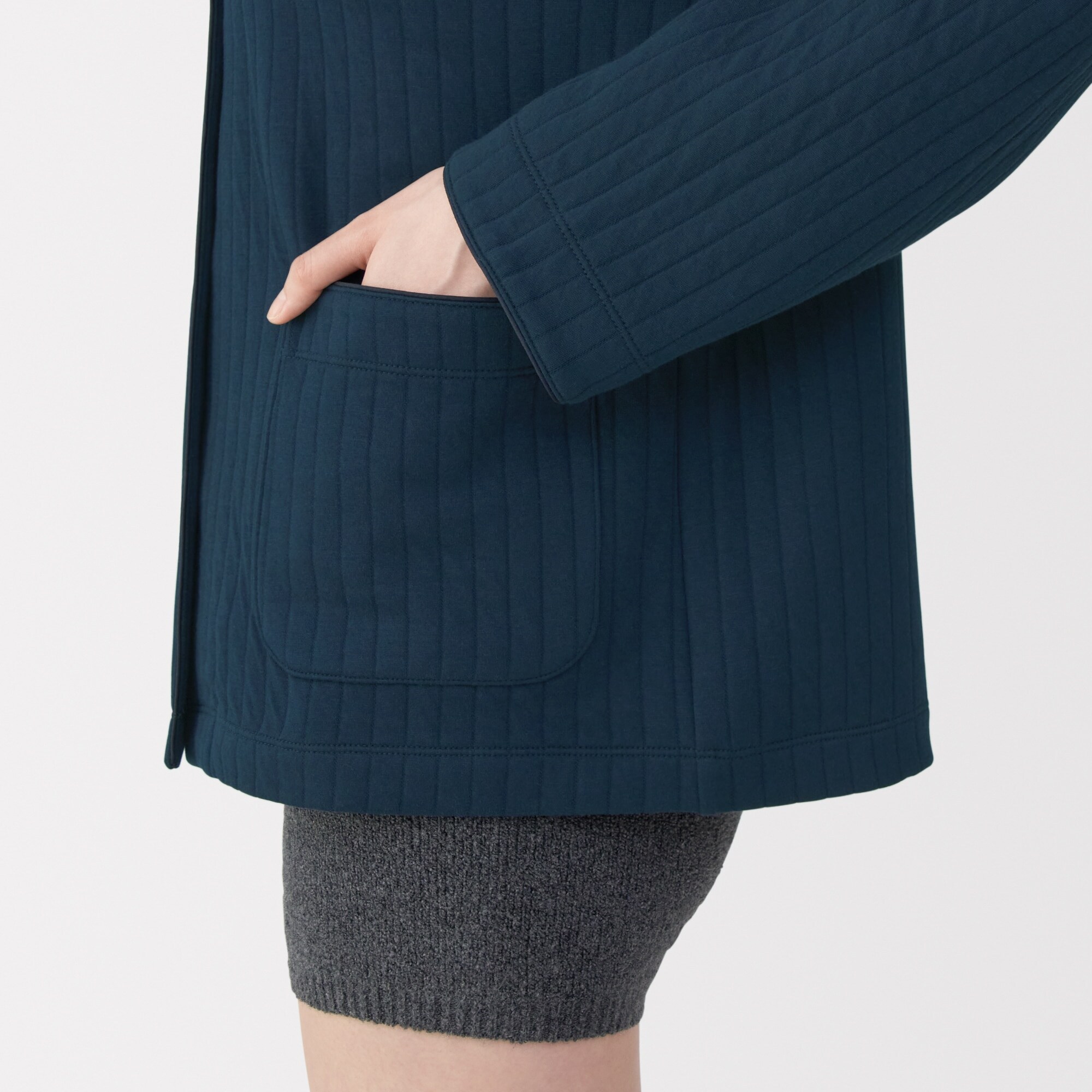 婦人　コットン混キルト　カーディガン