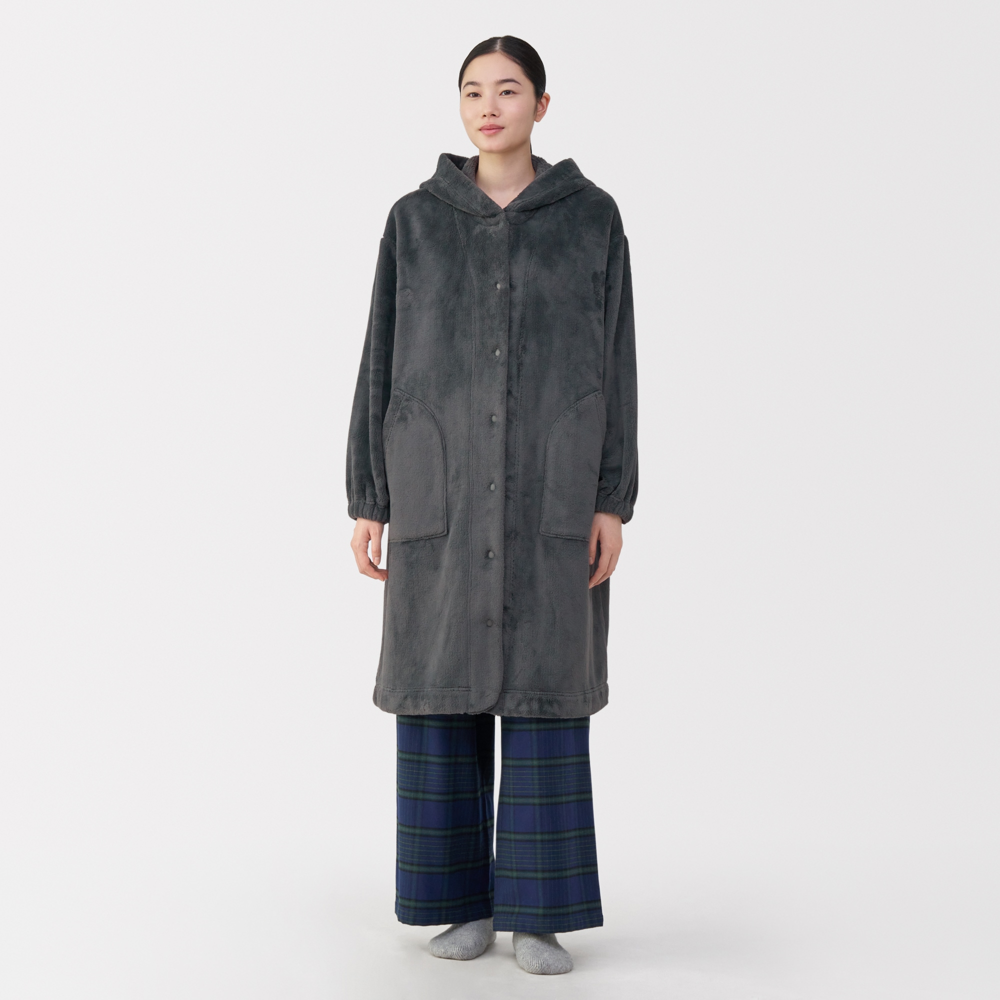 婦人　静電気が起きにくい　着る毛布　ロングカーディガン