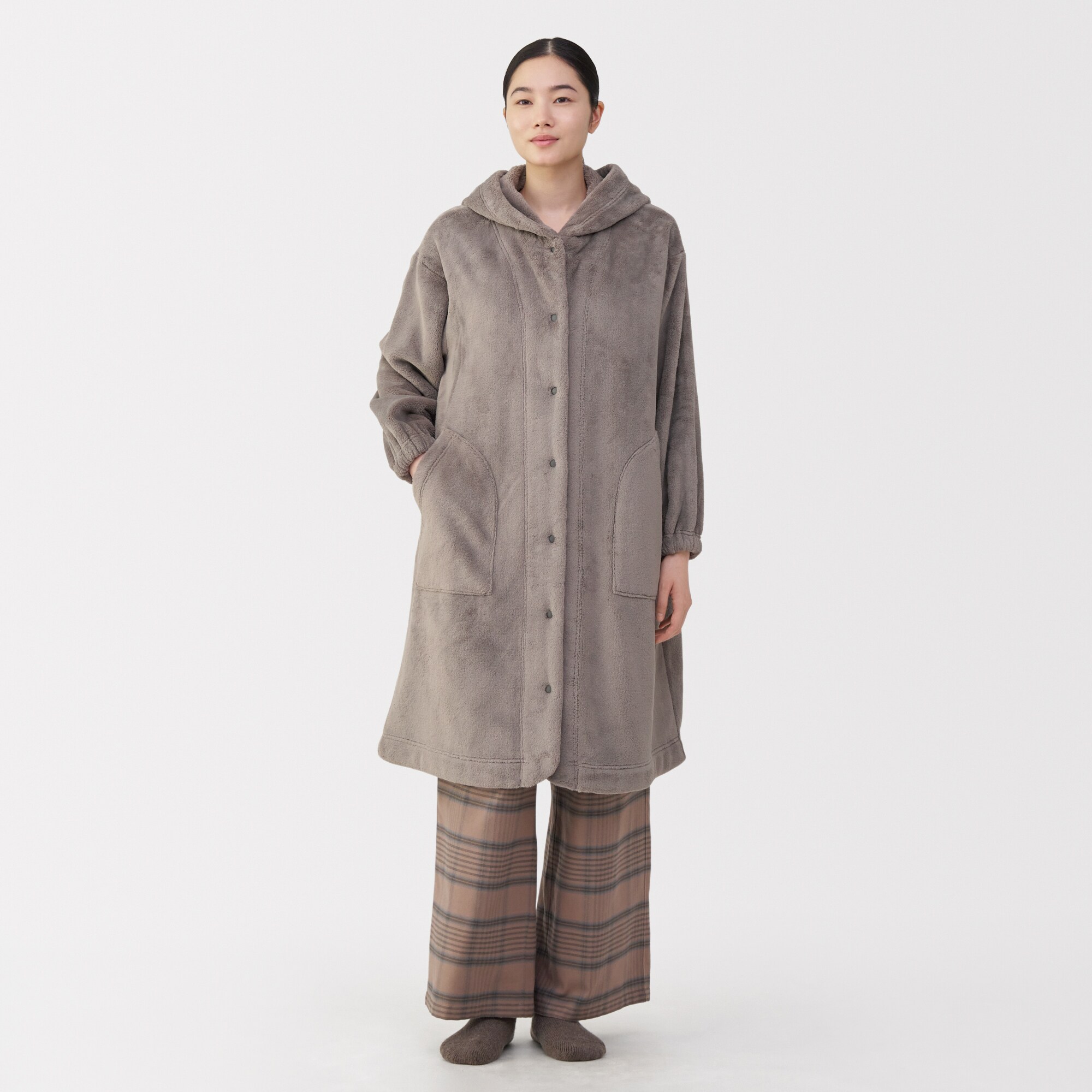 婦人　静電気が起きにくい　着る毛布　ロングカーディガン