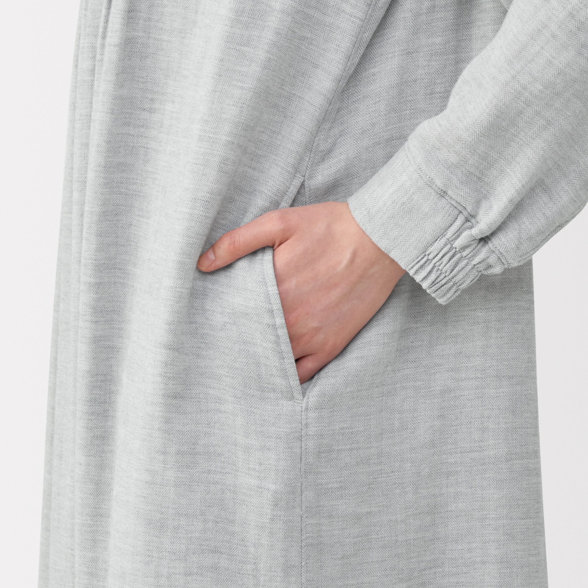 婦人　ヘリンボーンガーゼ　ワンピース