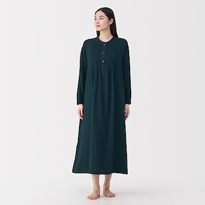 婦人　ヘリンボーンガーゼ　ワンピース