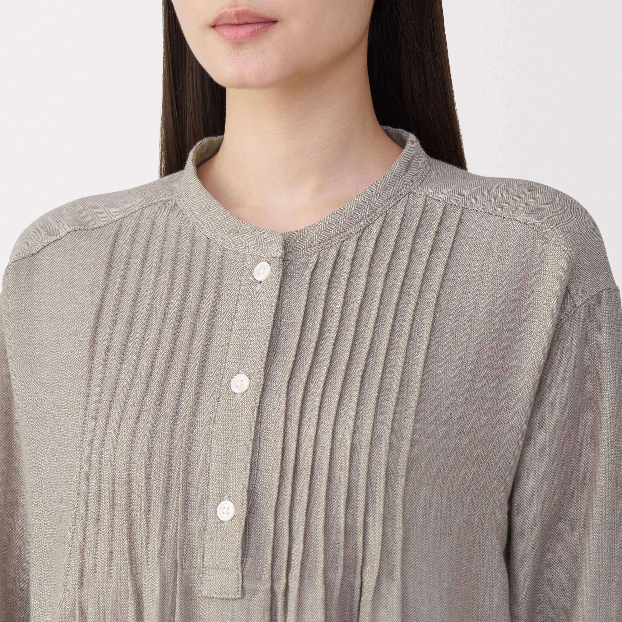 婦人　ヘリンボーンガーゼ　ワンピース