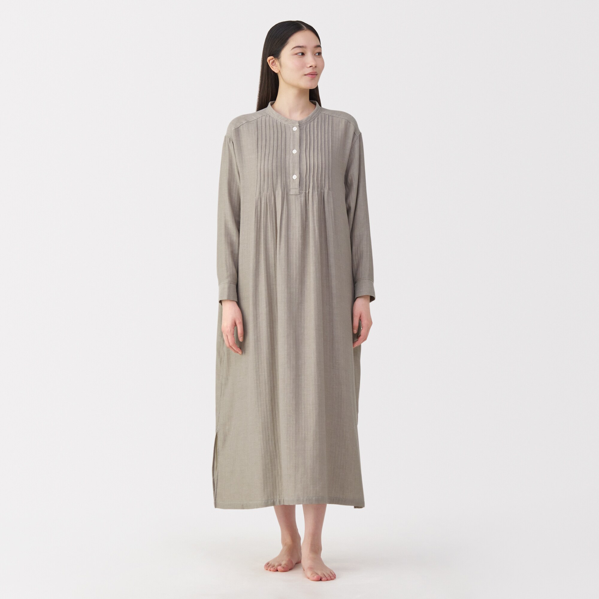 婦人　ヘリンボーンガーゼ　ワンピース