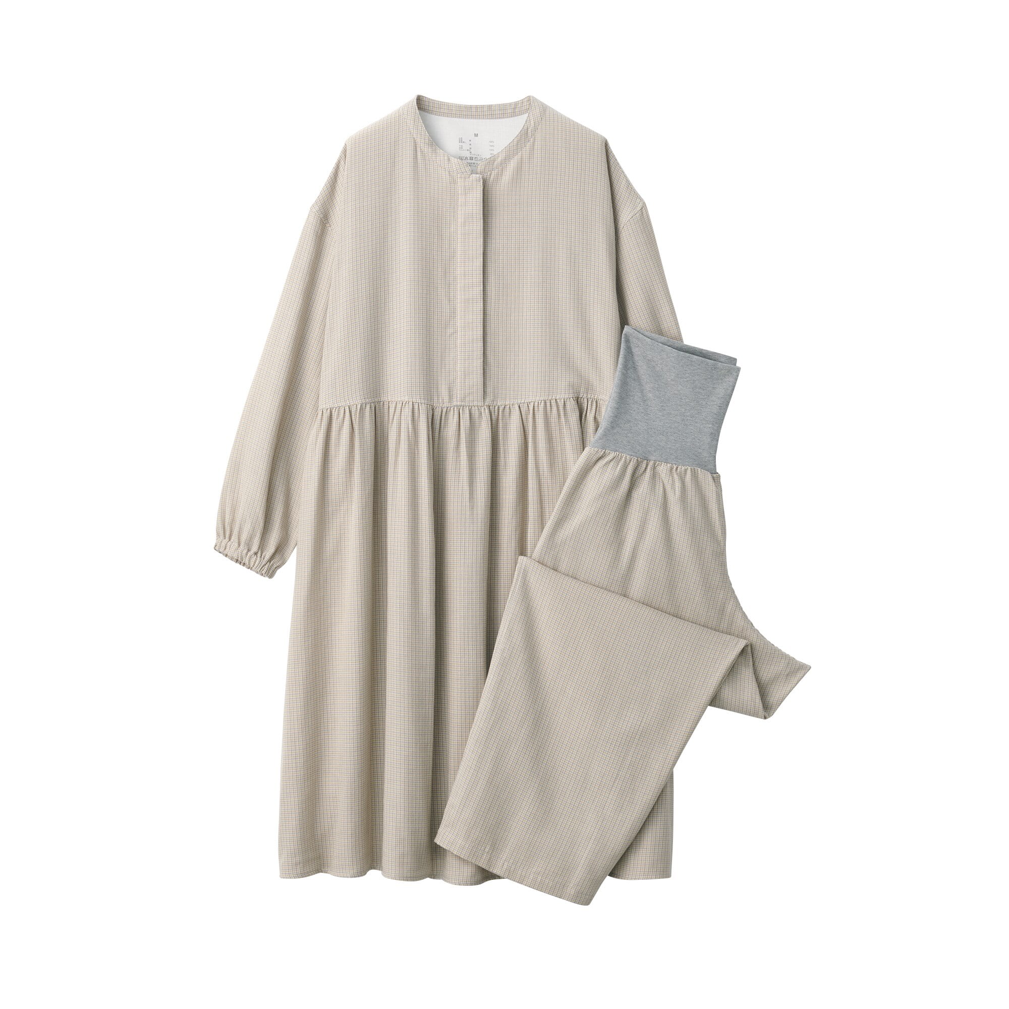 産後も使える　二重ガーゼ長袖パジャマ