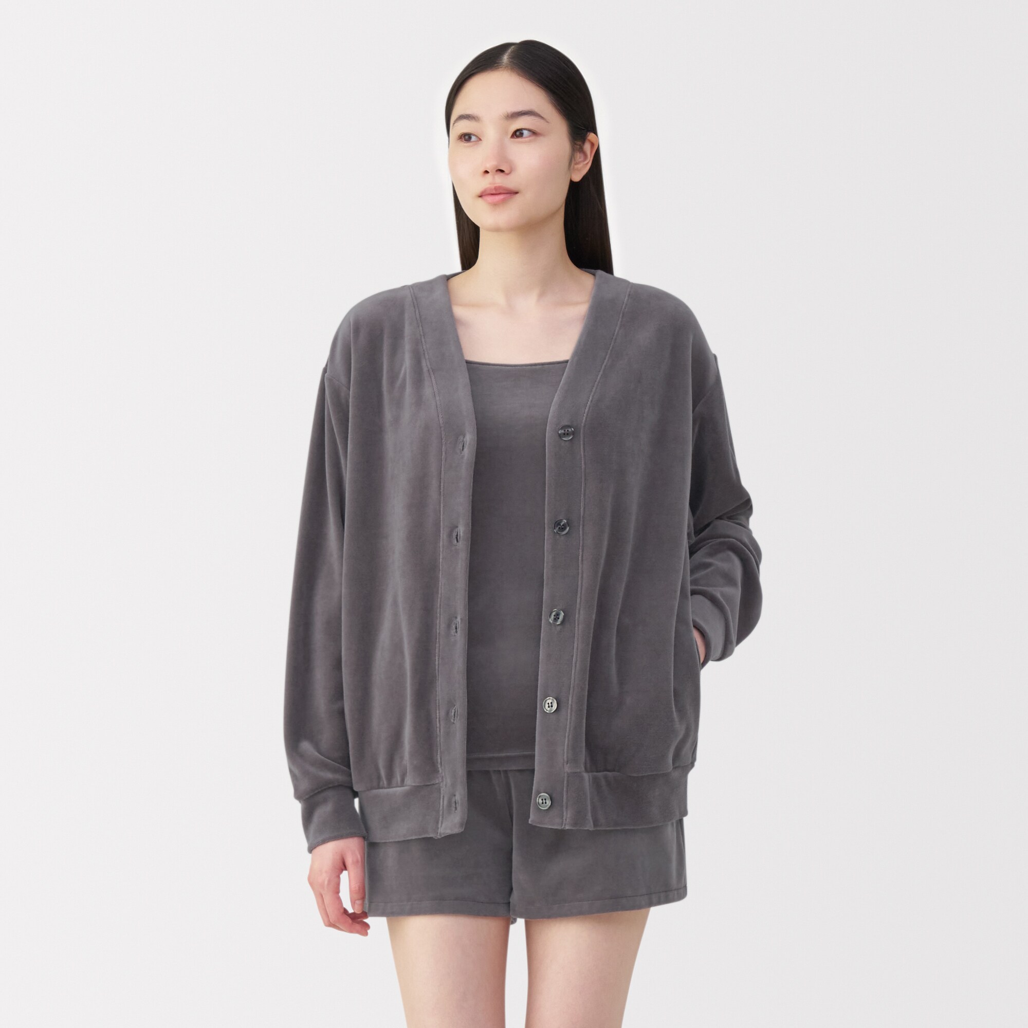 婦人　コットンベロア　カーディガン