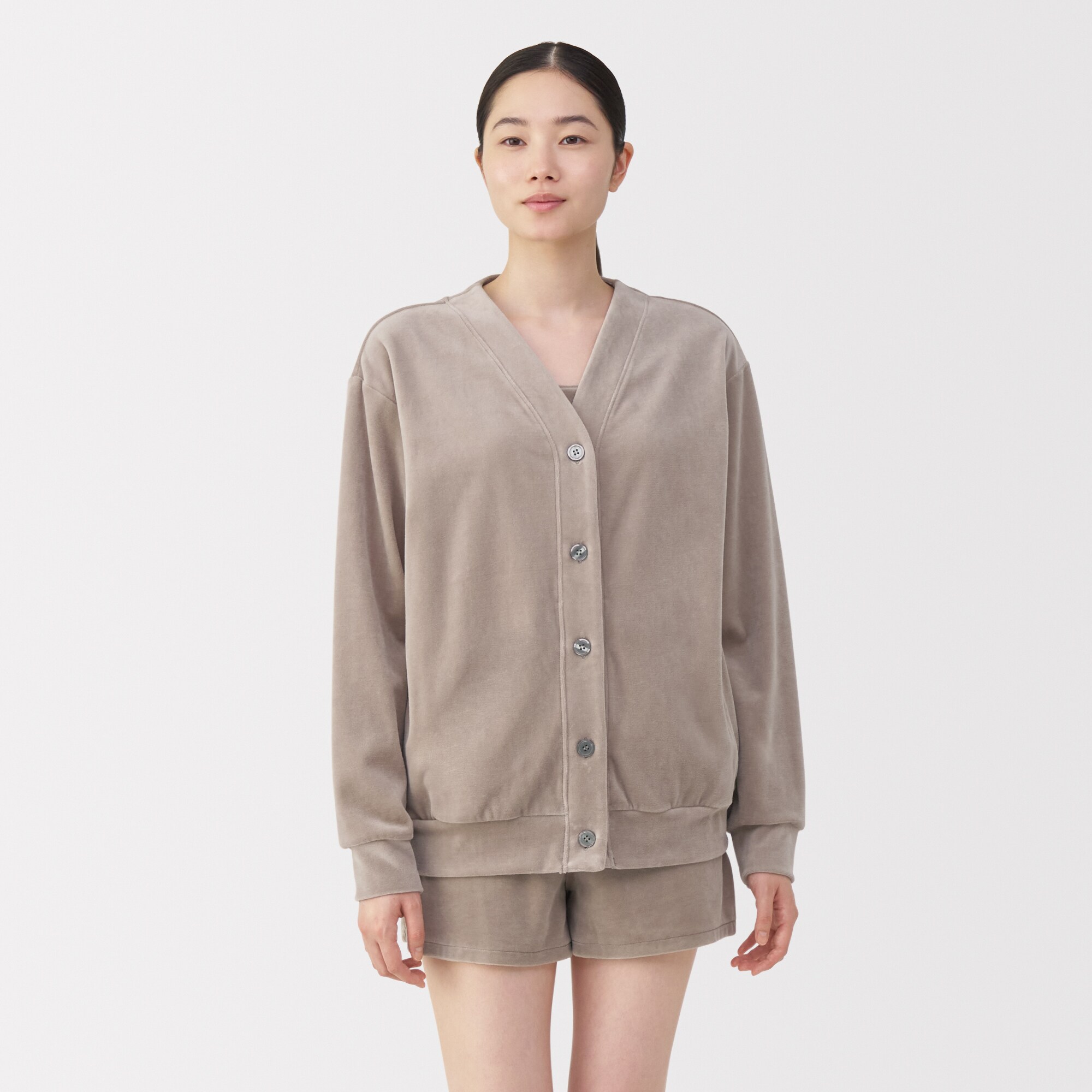 婦人　コットンベロア　カーディガン