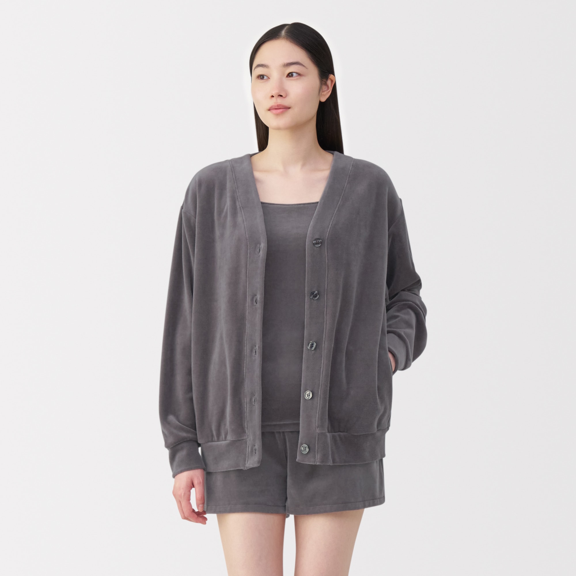 婦人　コットンベロア　カーディガン