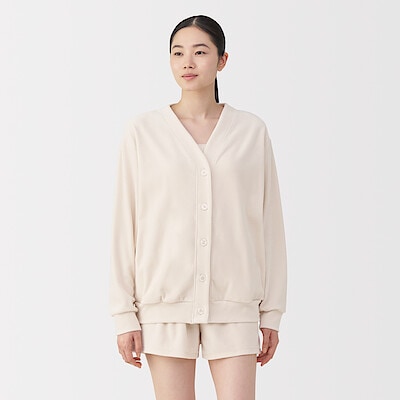 婦人　コットンベロア　カーディガン