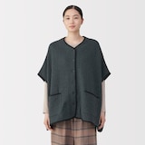 婦人　コットン混キルト　ポンチョ