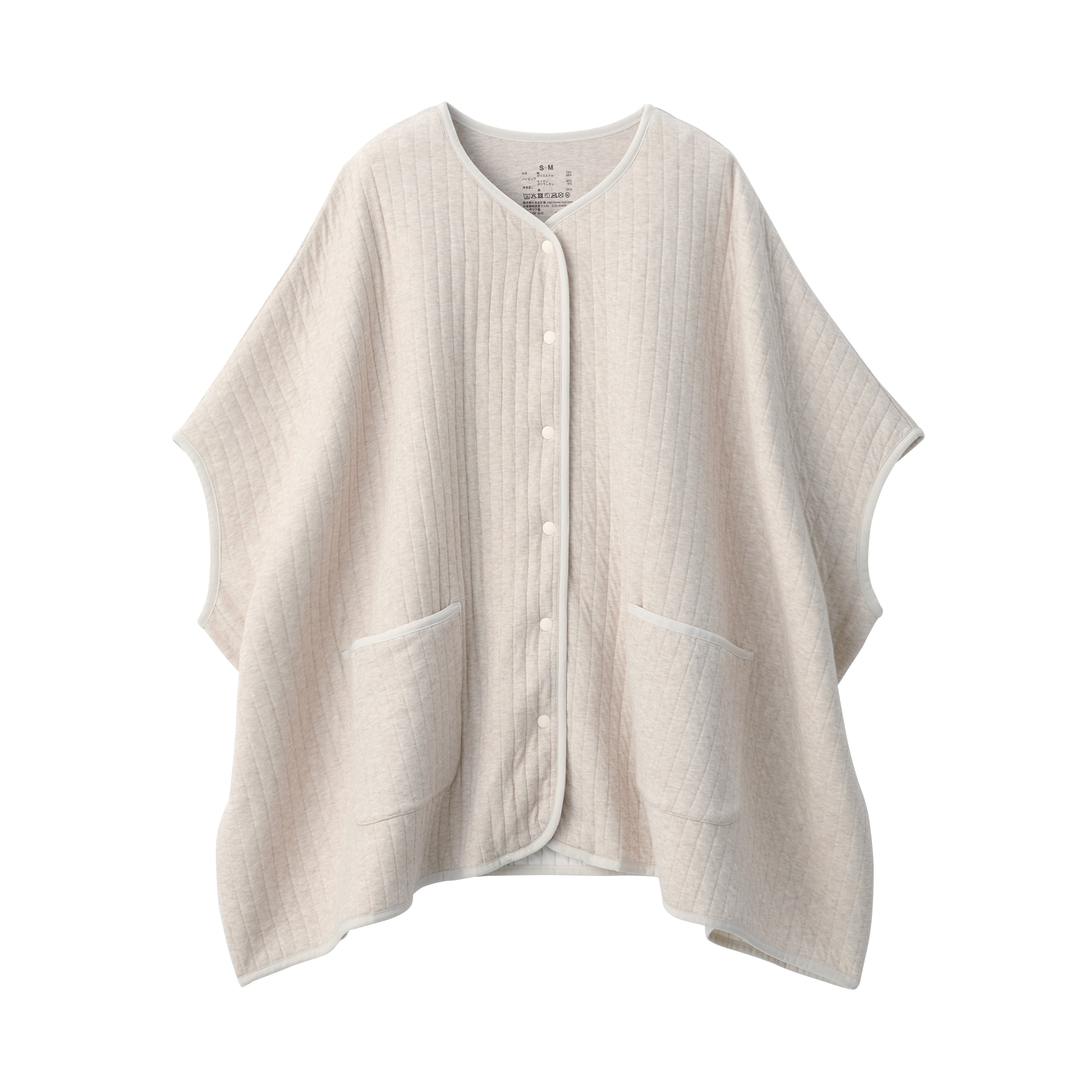 婦人　コットン混キルト　ポンチョ