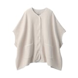 婦人　コットン混キルト　ポンチョ