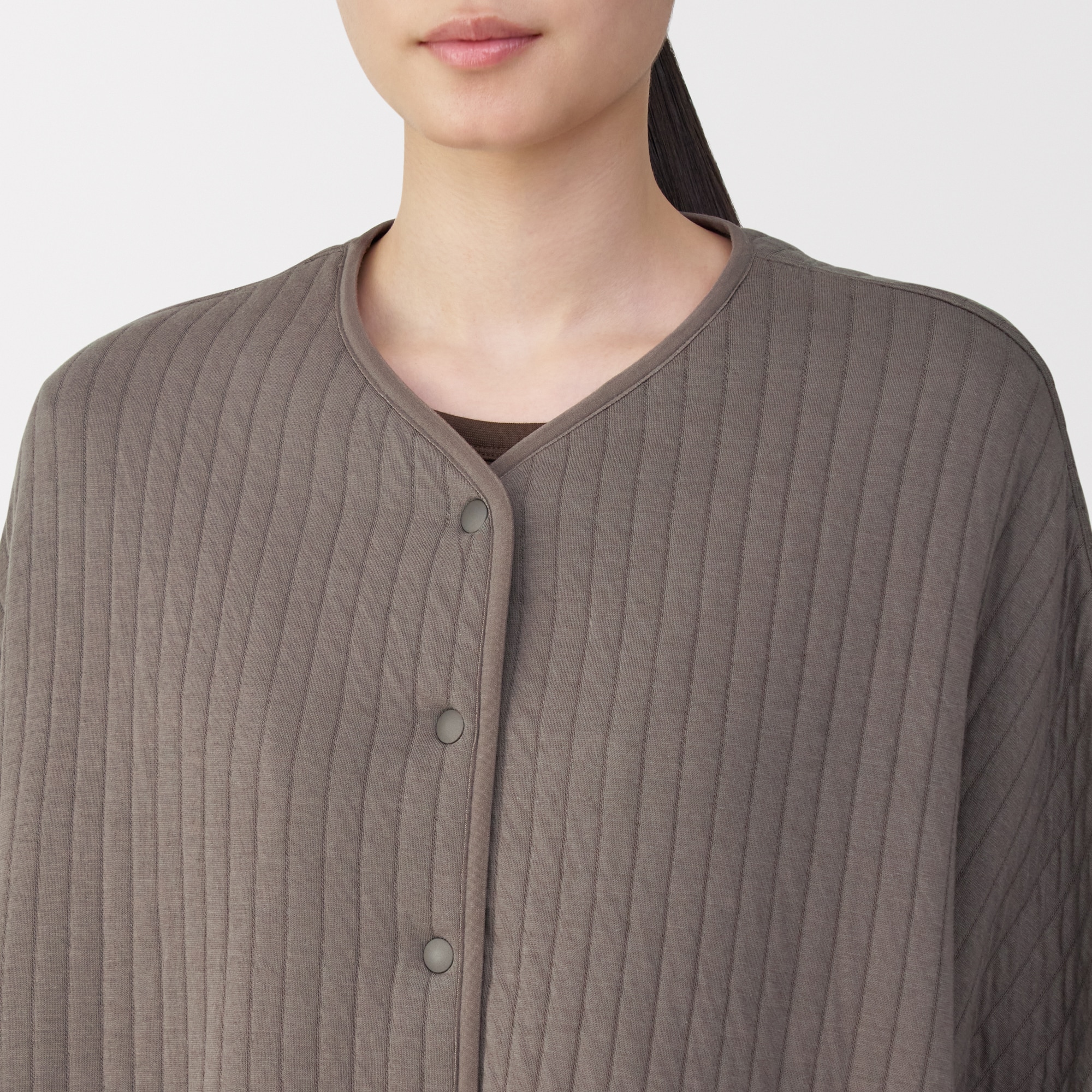 婦人　コットン混キルト　ポンチョ