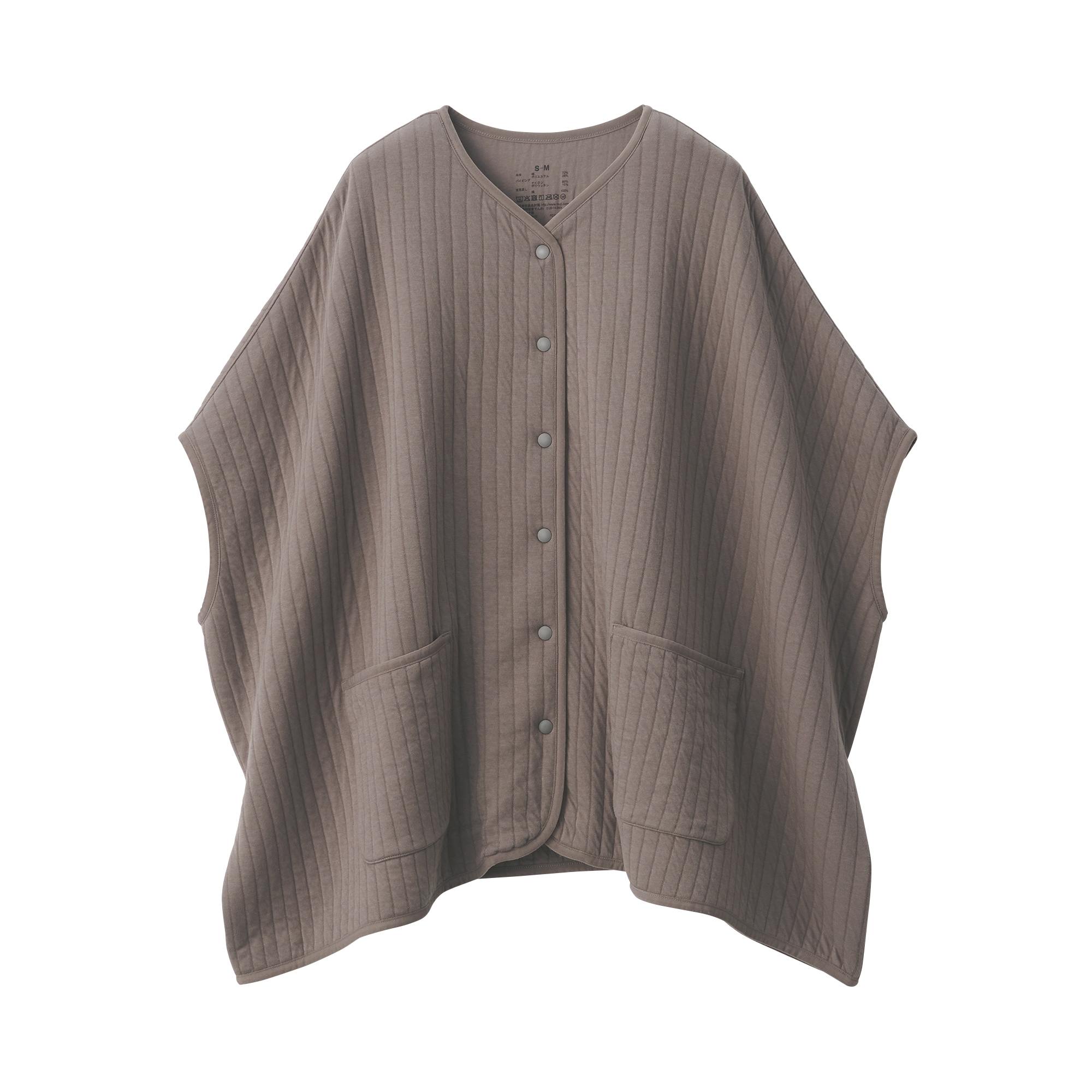 婦人　コットン混キルト　ポンチョ