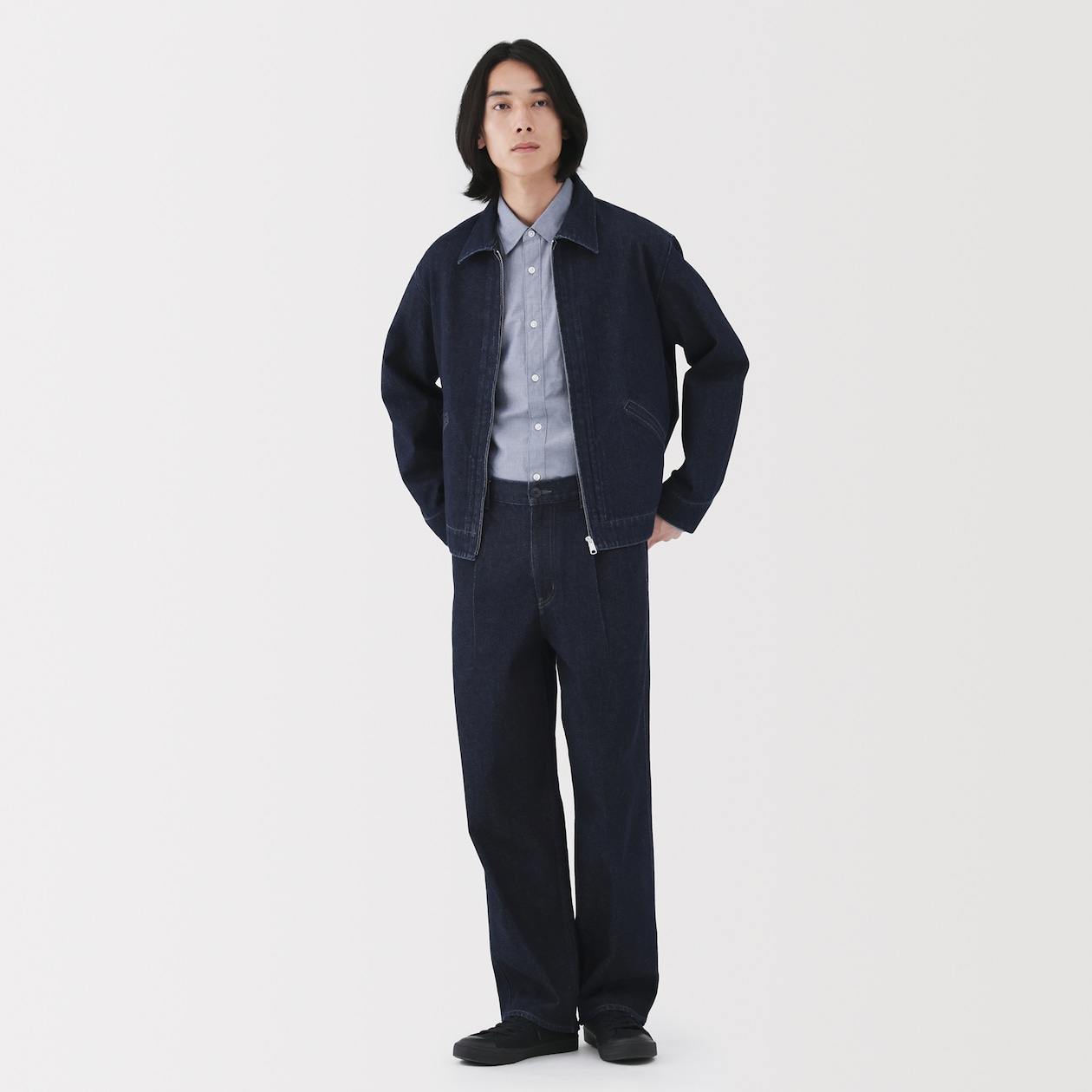 紳士　木の実から作ったカポック混デニムワークパンツ