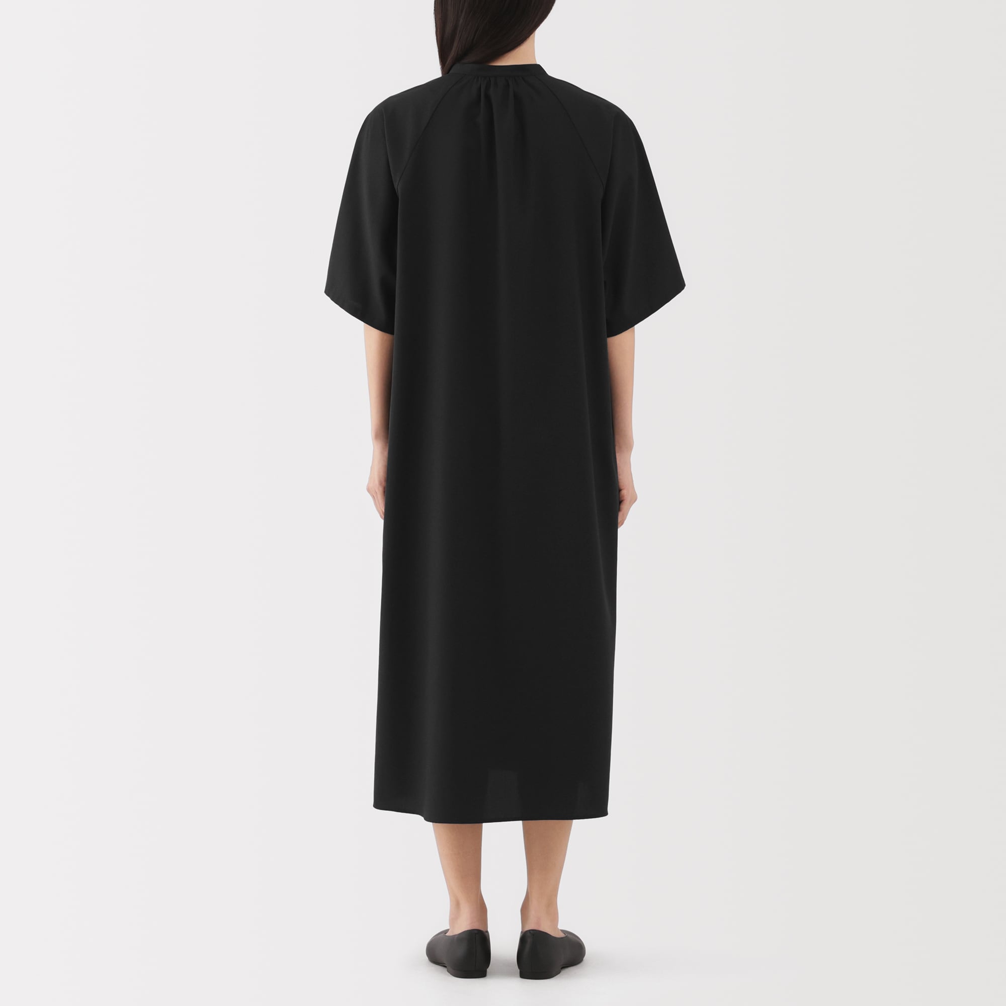 婦人　なめらか　リヨセル混五分袖ワンピース