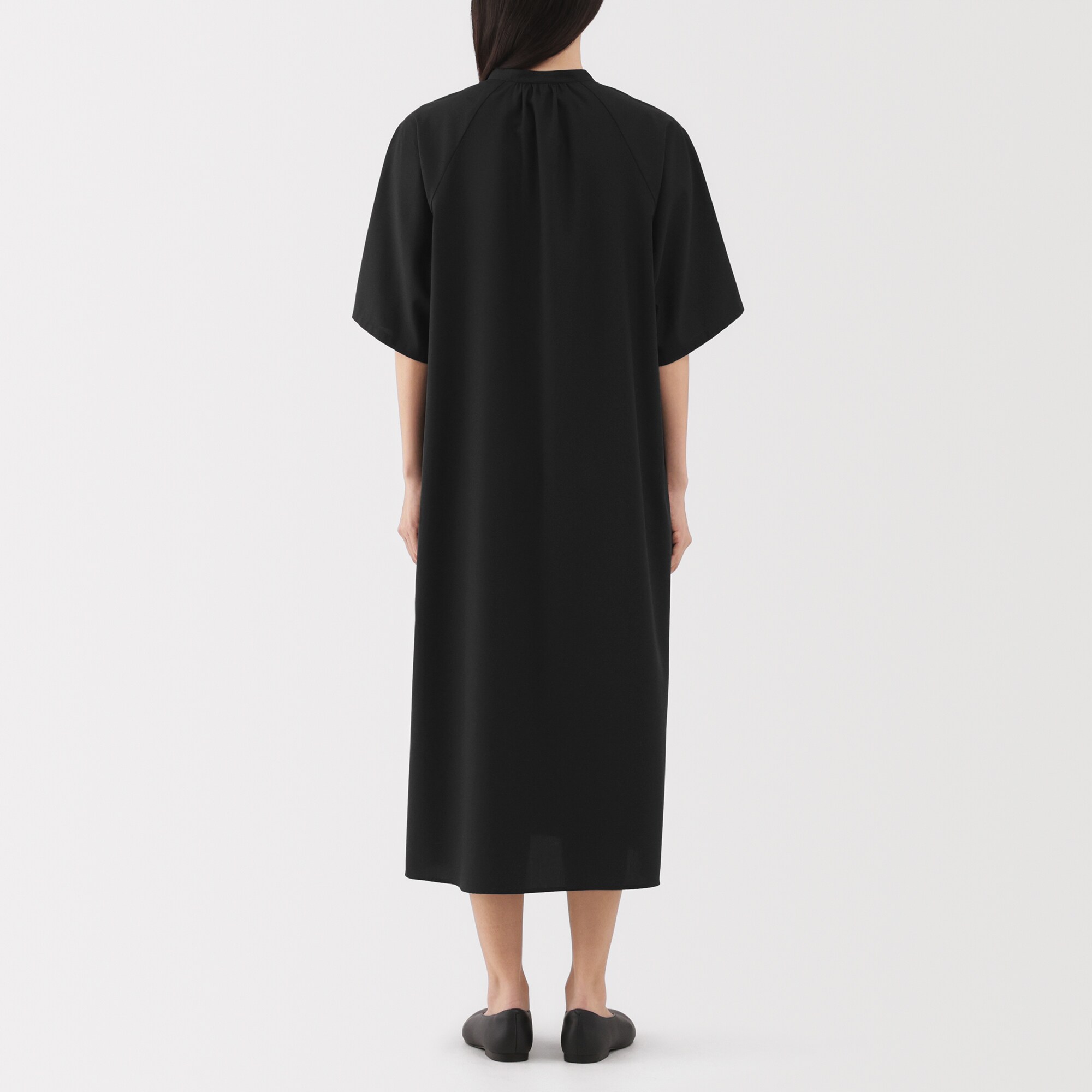 婦人　なめらか　リヨセル混五分袖ワンピース