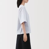 婦人　乾きやすい　ブロード五分袖ブラウス