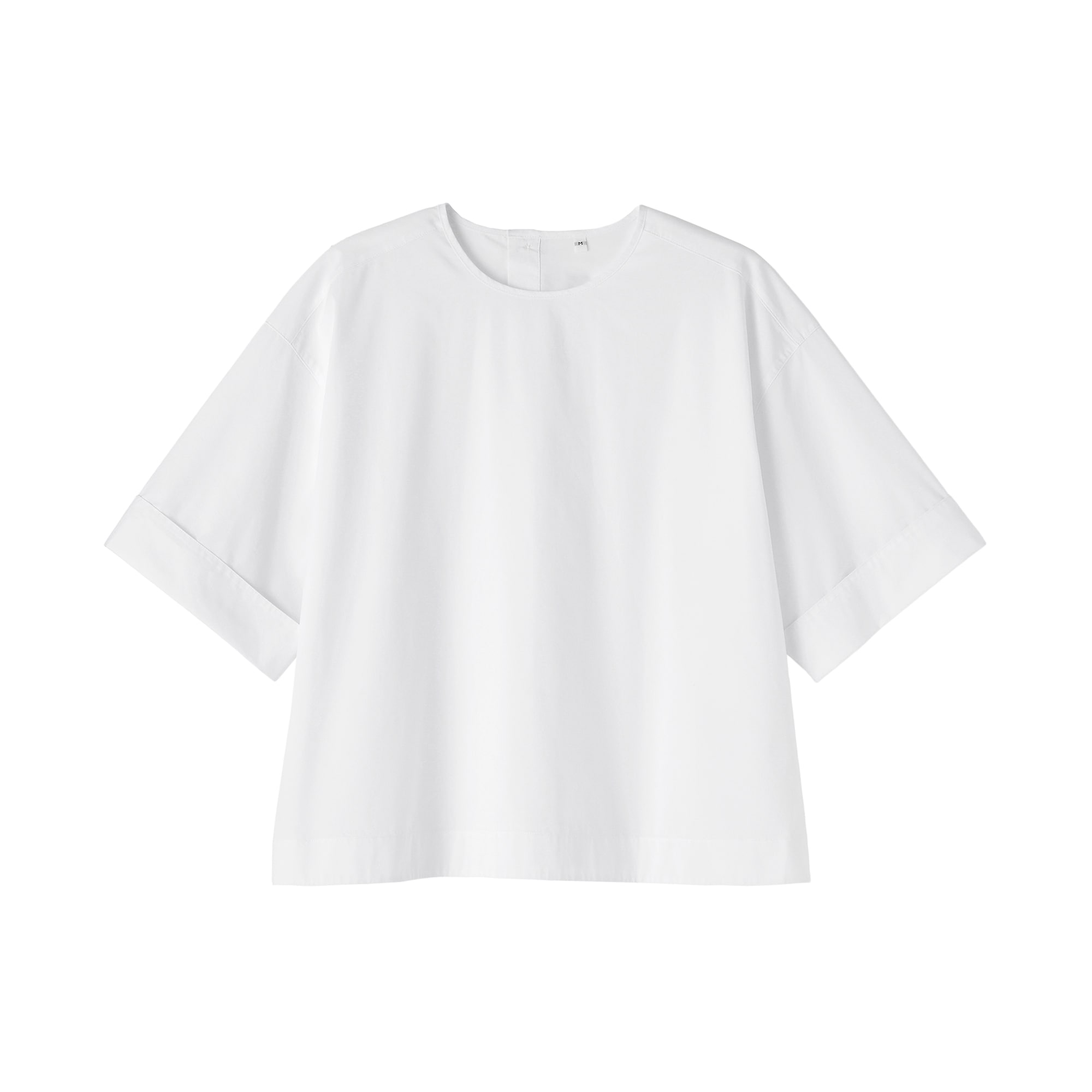 婦人　乾きやすい　ブロード五分袖ブラウス