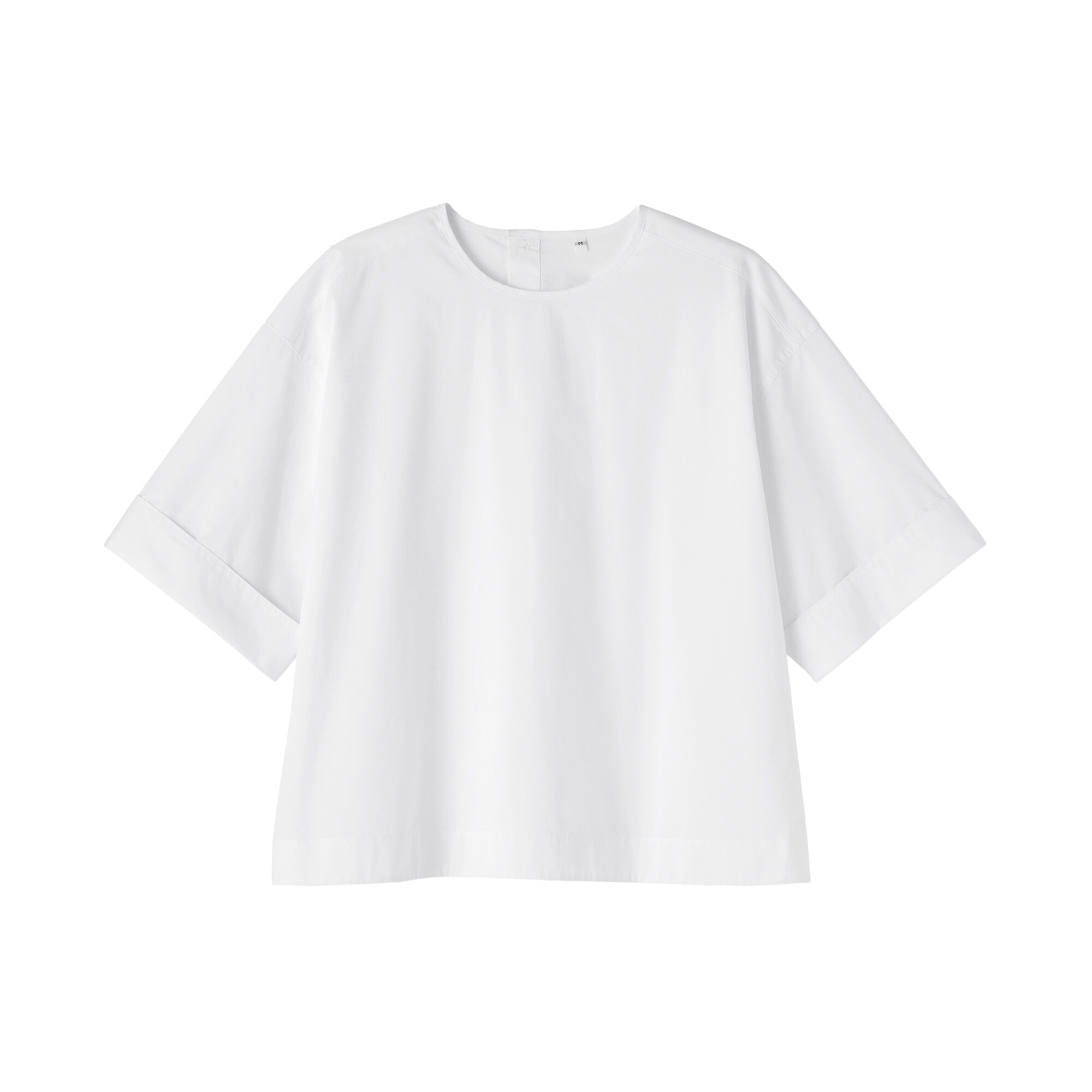 婦人　乾きやすい　ブロード五分袖ブラウス