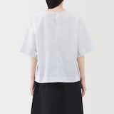 婦人　乾きやすい　ブロード五分袖ブラウス