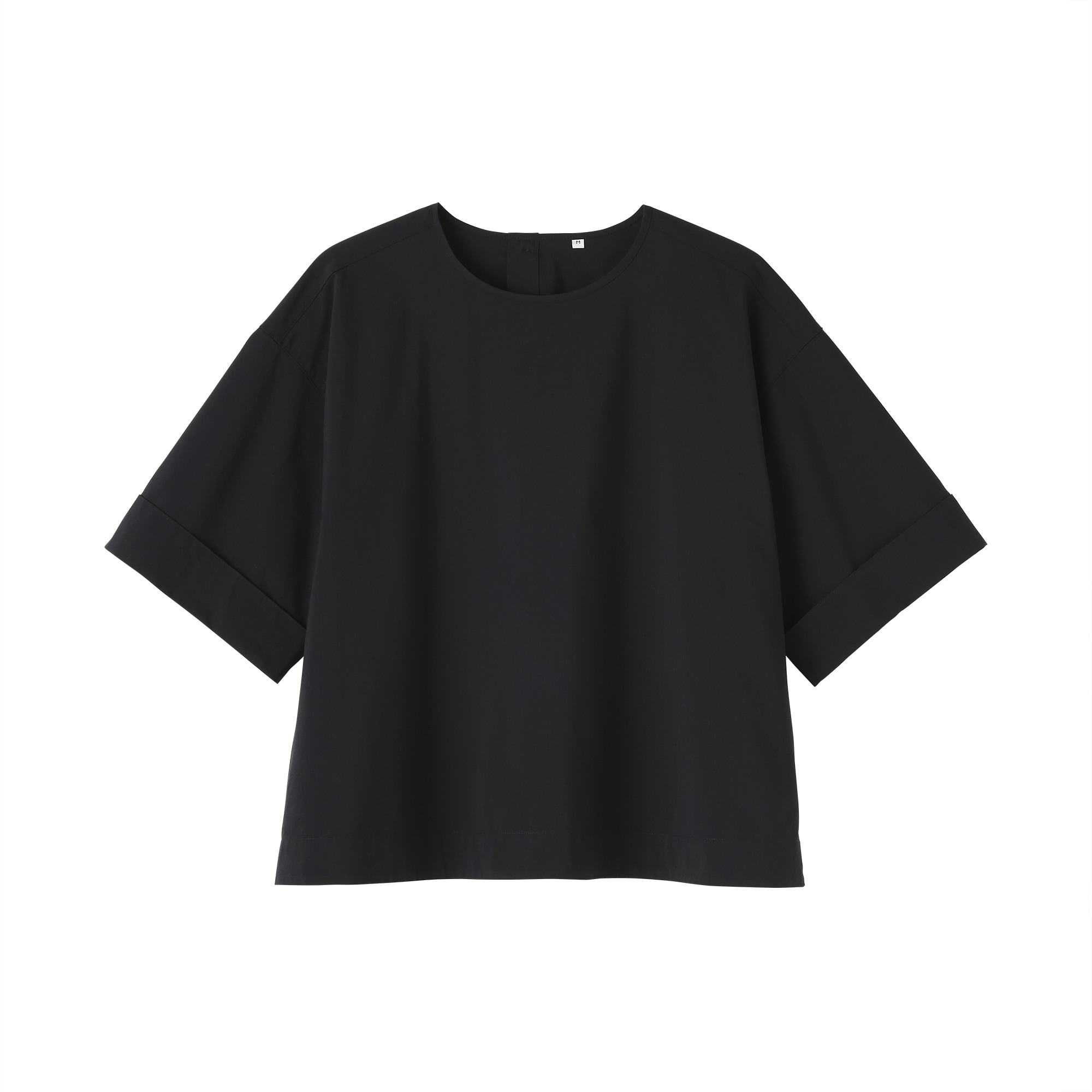 婦人　乾きやすい　ブロード五分袖ブラウス