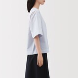 婦人　乾きやすい　ブロード五分袖ブラウス