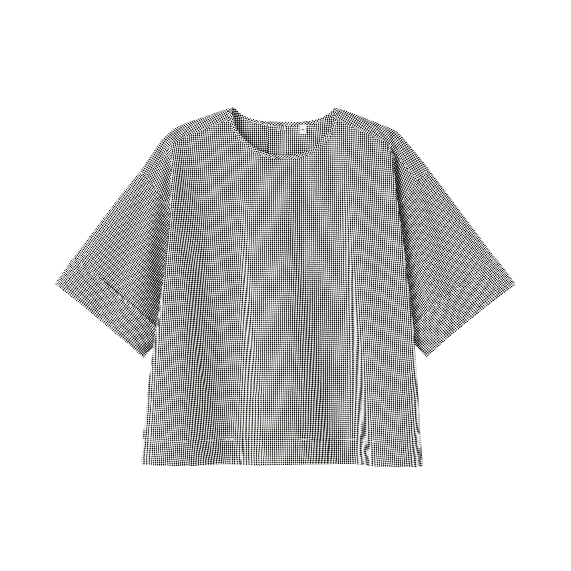 婦人　乾きやすい　ブロード五分袖ブラウス