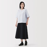 婦人　乾きやすい　ブロード五分袖ブラウス