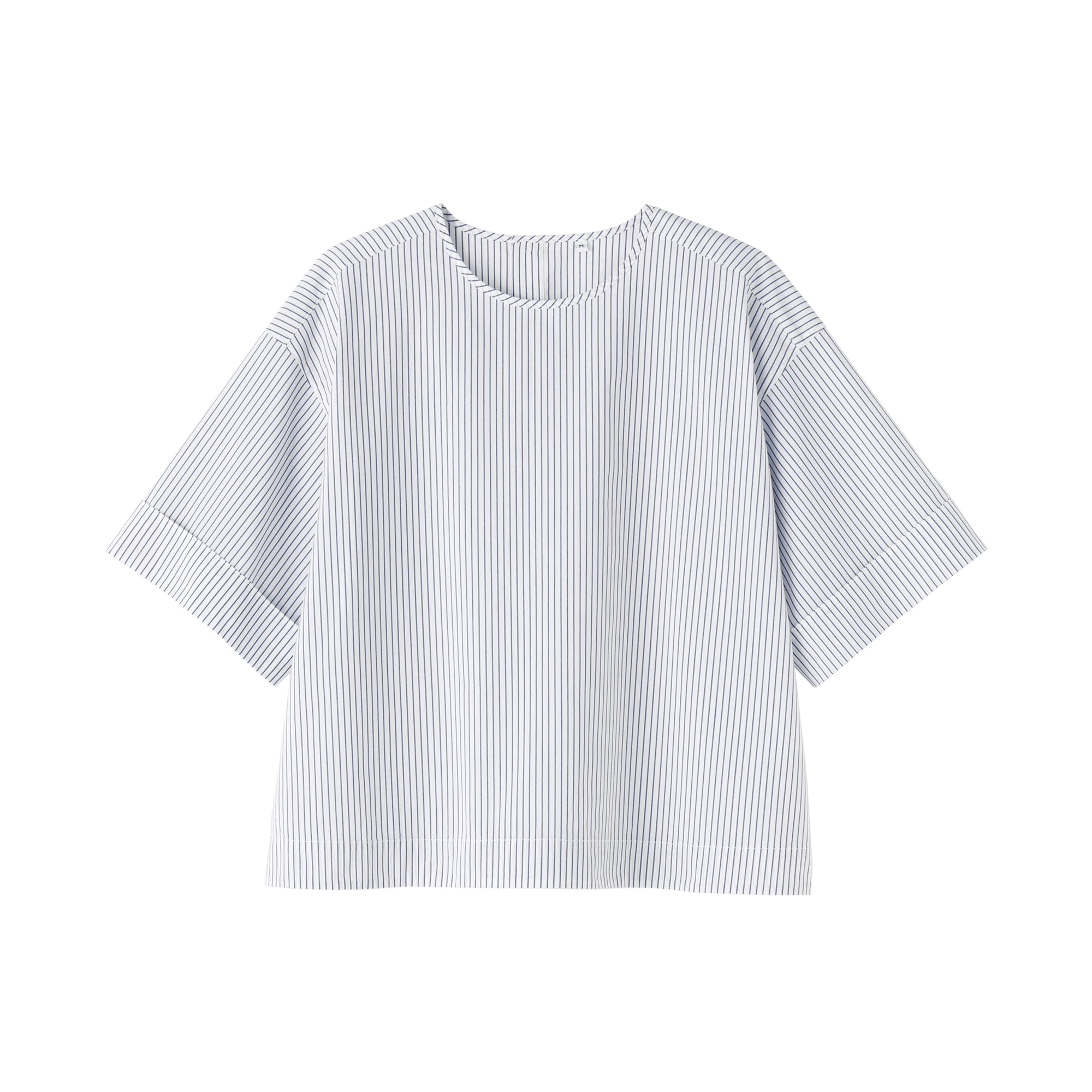 婦人　乾きやすい　ブロード五分袖ブラウス